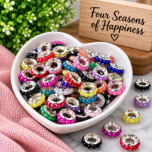 10mm Pearl Spacer Bead Mix Multi-color 25 Count