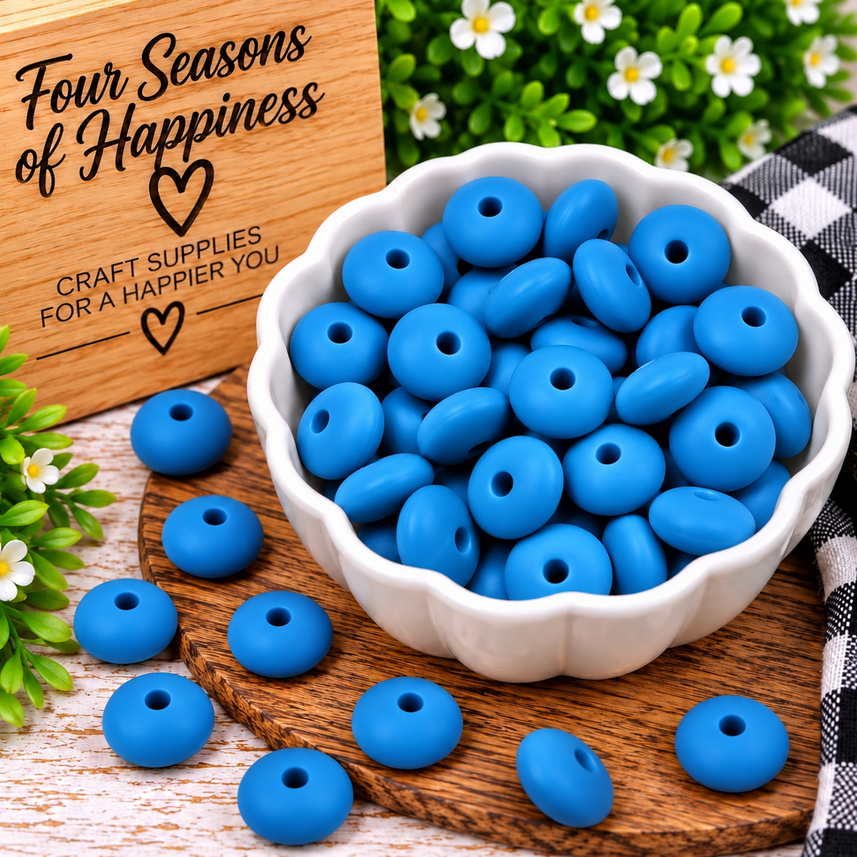 50 Count 12mm Lentil Silicone Spacer Bead