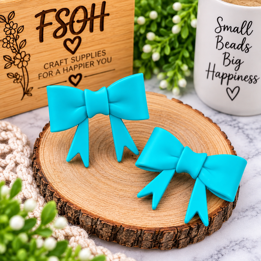Tropical Lagoon Large Silicone Bow Focal Bead