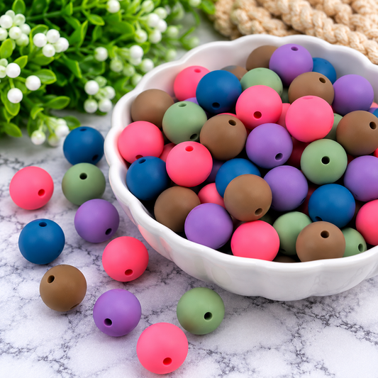 Happy Little Detour – 15mm Matte Silicone Bead Mix | 60 Count
