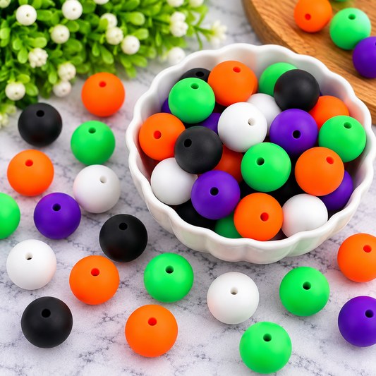 👻 Monster Mash – 15mm Matte Silicone Bead Mix | 60 Count