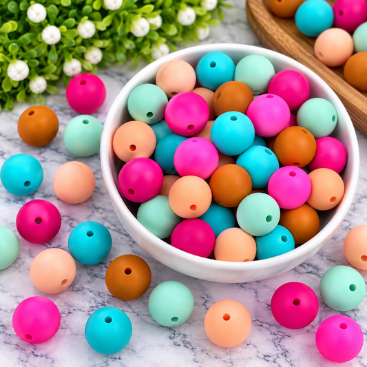 Chasing Happy – 15mm Matte Silicone Bead Mix | 60 Count