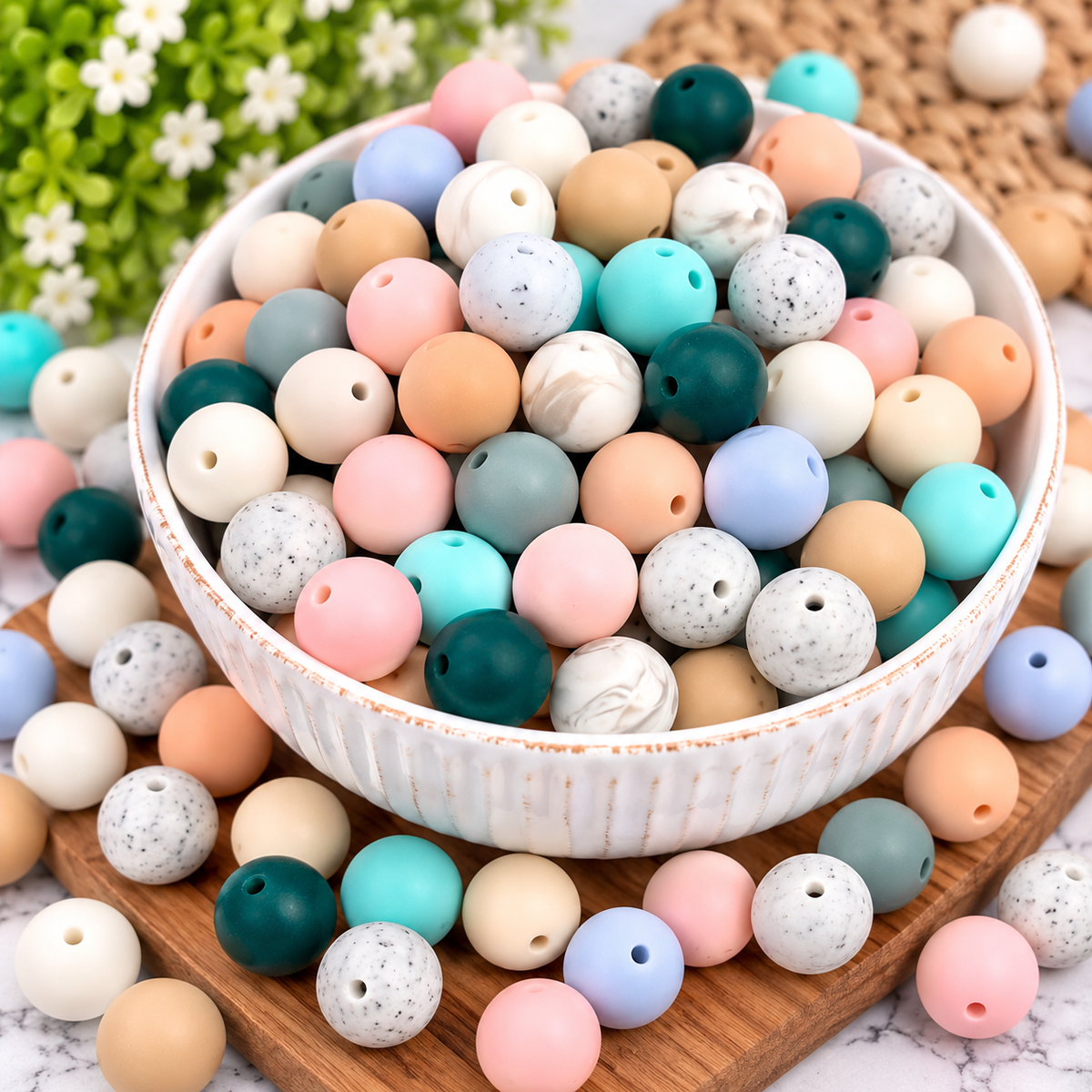 Happy Little Scoop – 19mm Silicone Bead Mix | 50 Count