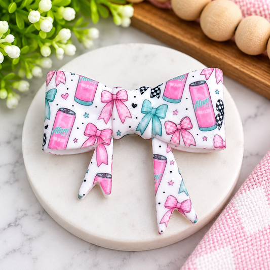 Pink Energy Bow – Large Silicone Focal Bead