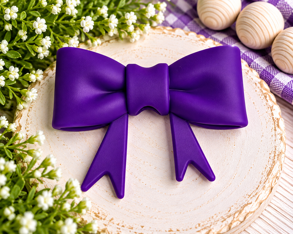 Royal Amethyst – Large Silicone Bow Focal Bead