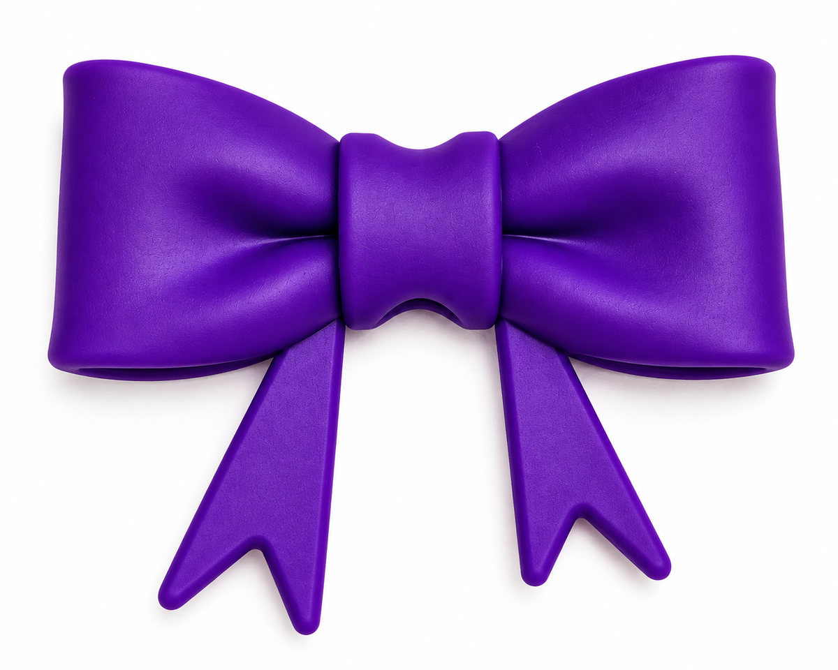 Royal Amethyst – Large Silicone Bow Focal Bead