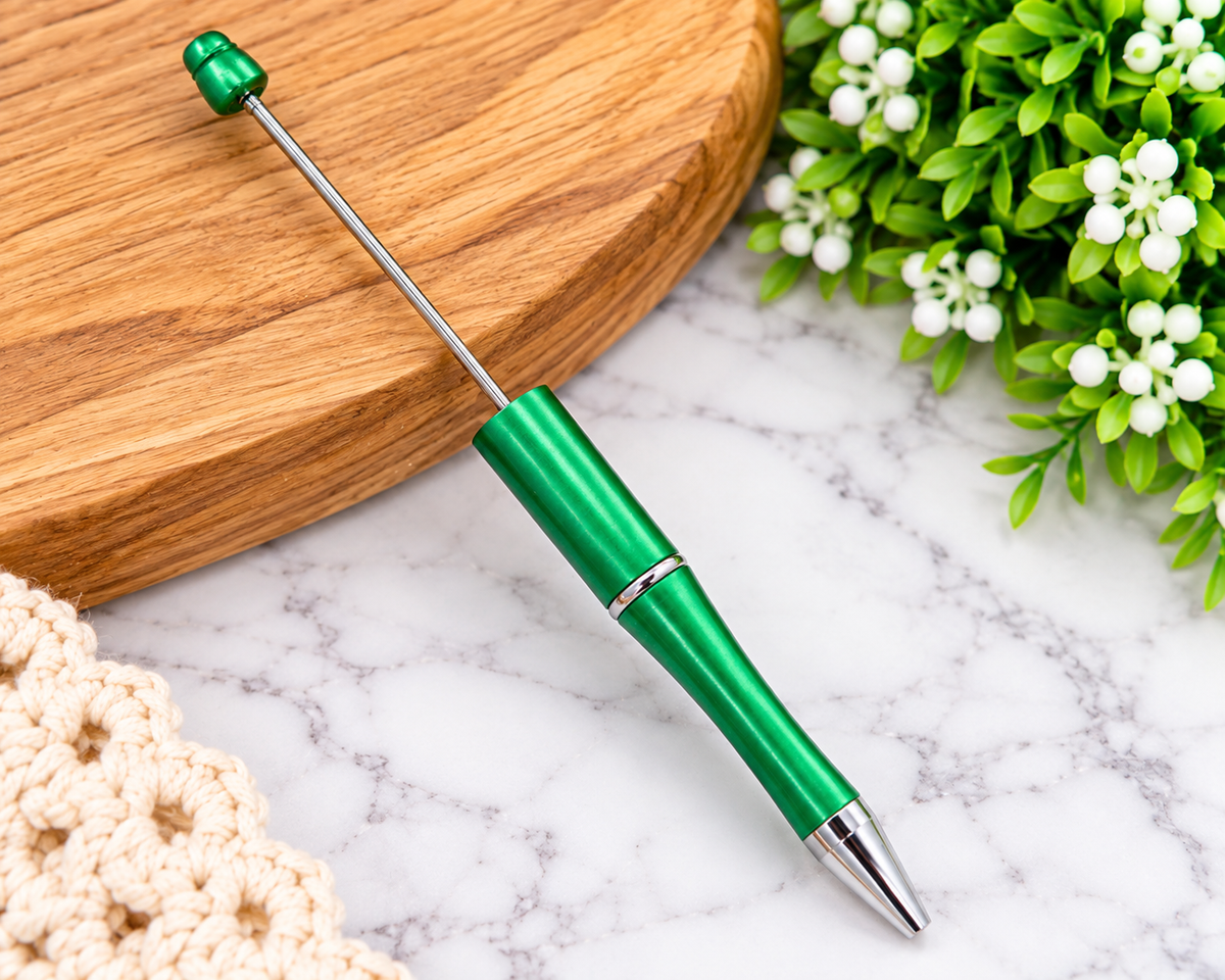 Emerald Glow Green Beadable Pen | DIY Bead Pen