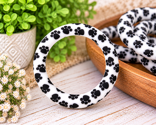 Happy Paws Print 65mm Silicone Ring Bead – Happy Paws