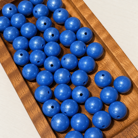 FSOH Blue Horizon Opal | 15mm Opal Silicone Beads | BPA-Free Round Silicone Craft Beads | Sold Individually