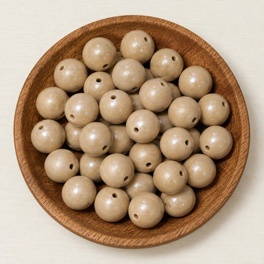 Ivory Glow Happiness Beads – 15mm Opal Silicone Beads