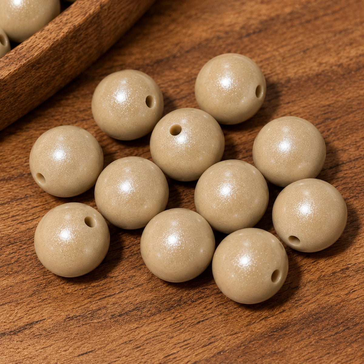 Ivory Glow Happiness Beads – 15mm Opal Silicone Beads