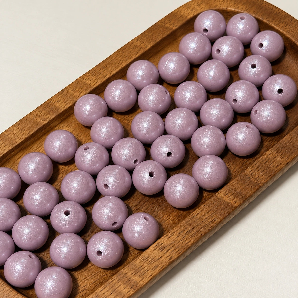 Lilac Opal 15mm Silicone Beads – Pastel Purple Shimmer Spacer Beads | FSOH