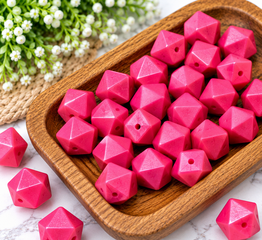 Pink Radiance | 14mm Silicone Hexagon Beads – 10ct