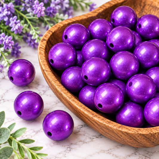 Royal Amethyst | 15mm Metallic Silicone Round Beads