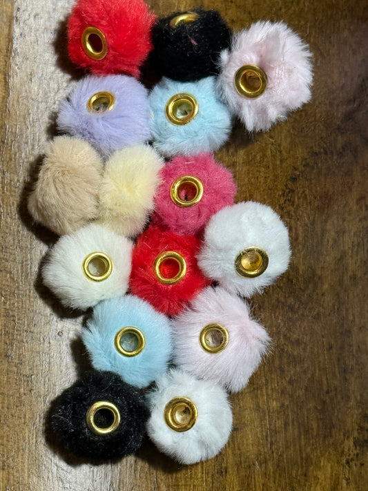 15 Count Wide Mouth Multicolor Fuzzy Spacer Bead Mix