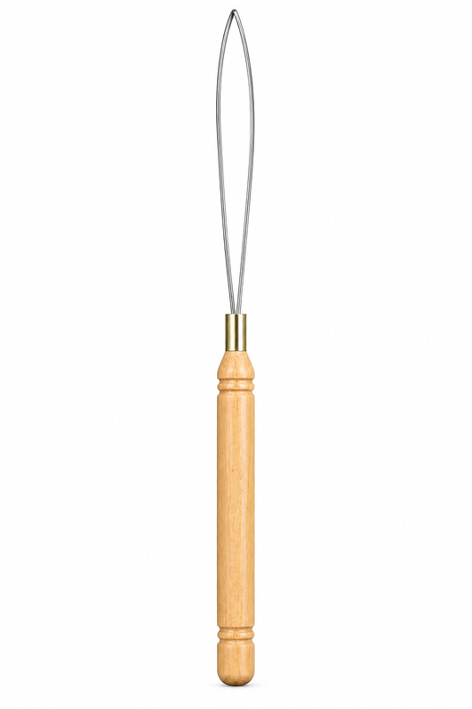 14cm Wood Handle Jewelry Needle Hook Tool – Bead Threading & DIY Jewelry Making