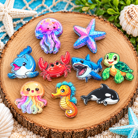 Ocean Friends Acrylic Focal Beads | Random Mix 6ct