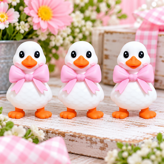 Pretty in Pink Duck Silicone Focal Bead | Sold Individually