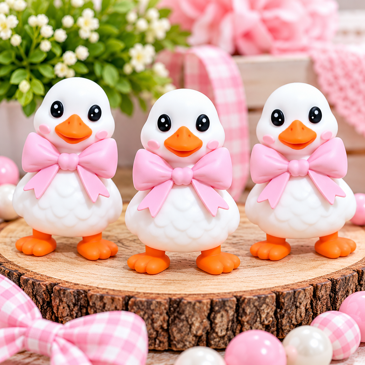 Pretty in Pink Duck Silicone Focal Bead | Sold Individually