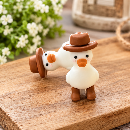 Quackin’ Around – 3D Cowboy Duck Silicone Focal Bead