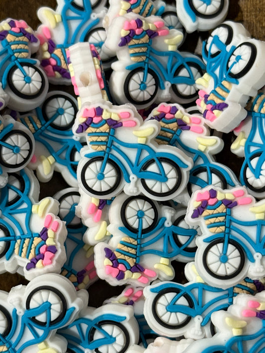 Spring Bike Silicone Focal Bead