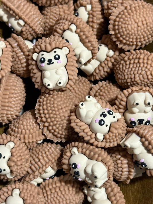 3D Hedgehog Silicone Focal Bead