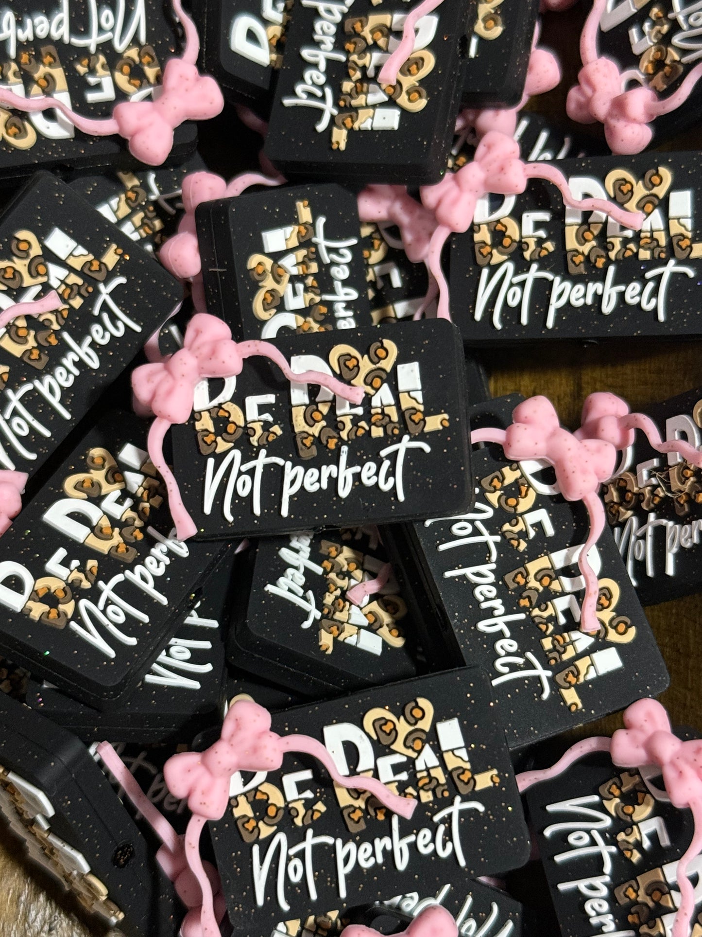 Be Real Not Perfect Silicone Focal Bead