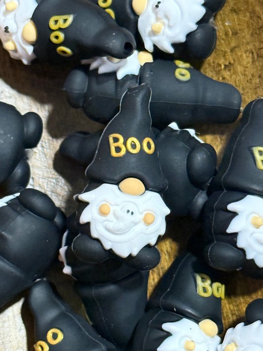 Boo Gnome Halloween Silicone Focal Bead