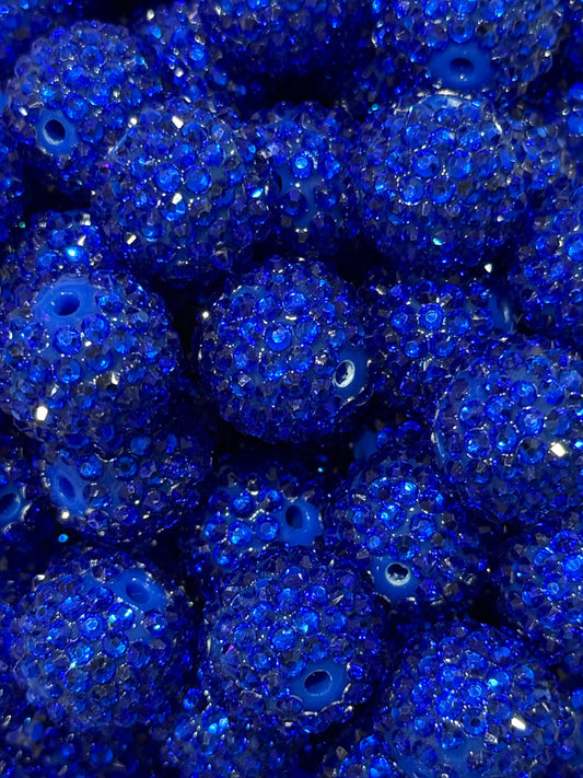 Royal Blue 20mm Rhinestone Acrylic Bead