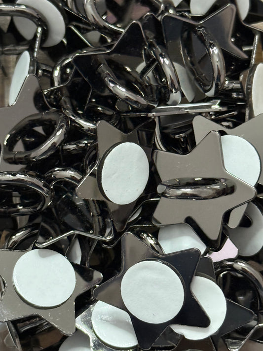 Star-Shaped Metal Adhesive Phone & Tablet Hook – Non-Rotating Grip Holder | Silver, Chrome, Gold & Rose Gold