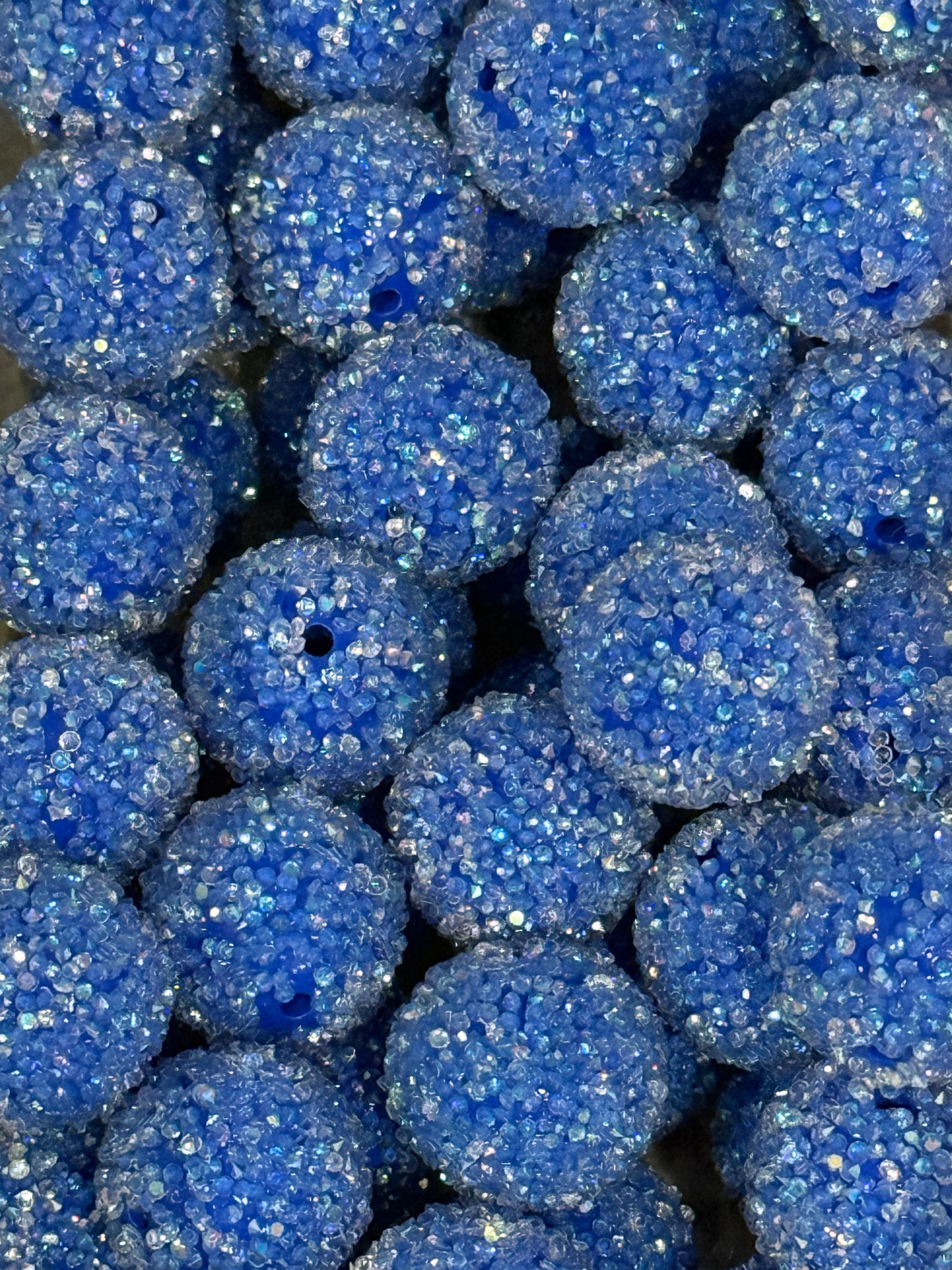 20mm Royal Blue Sugar Beads – Sparkle Resin Round Beads for Keychains, Jewelry & Crafts