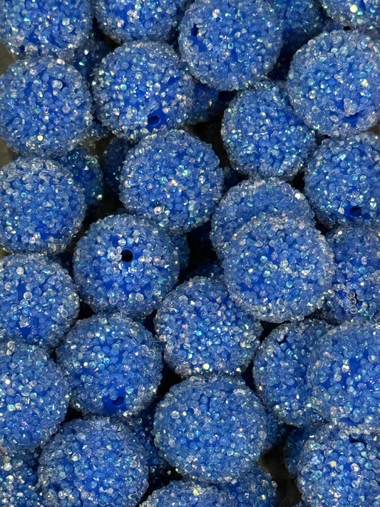20mm Royal Blue Sugar Beads – Sparkle Resin Round Beads for Keychains, Jewelry & Crafts