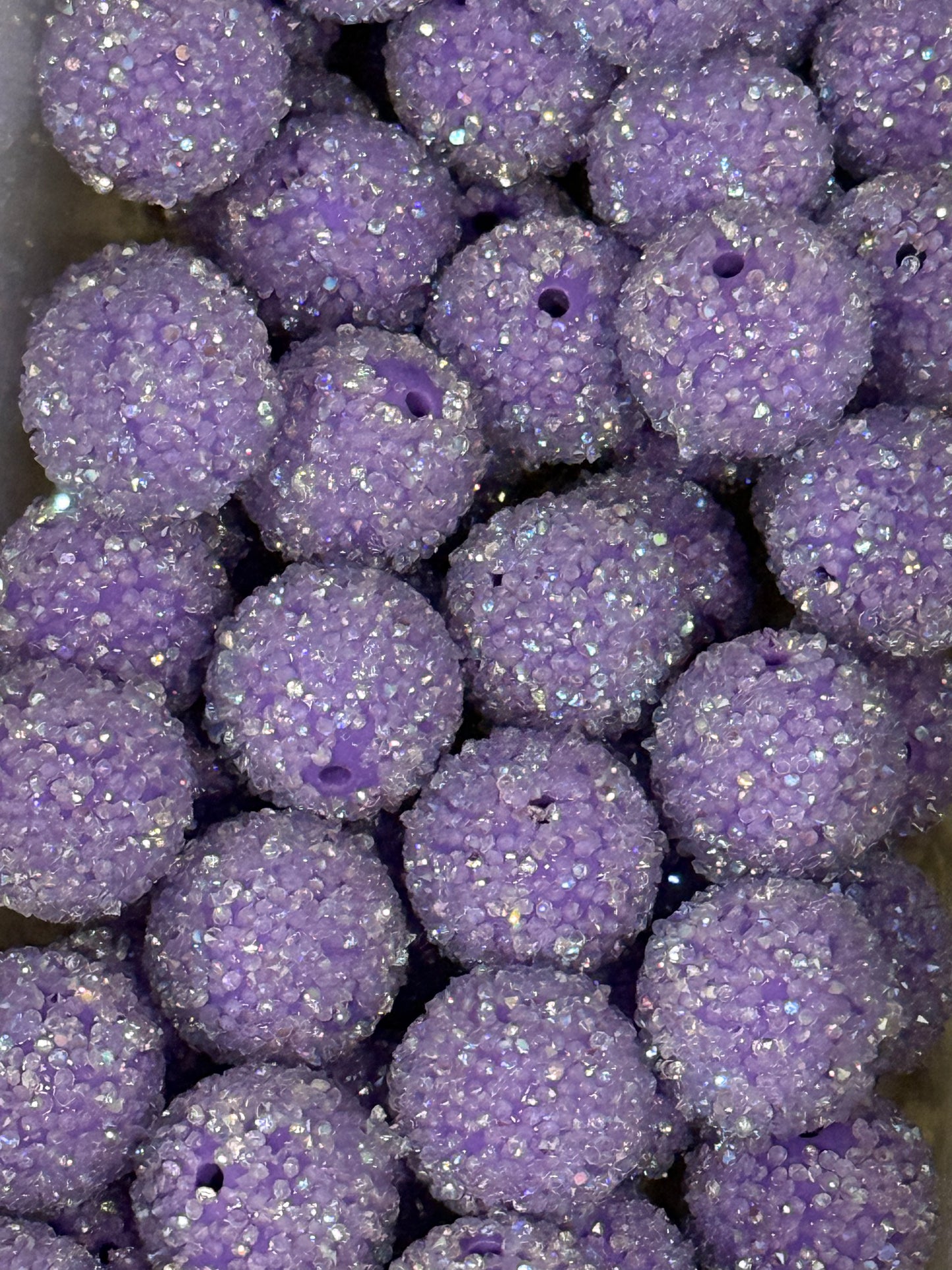 20mm Purple Sugar Beads – Sparkle Resin Round Beads for Keychains, Jewelry &