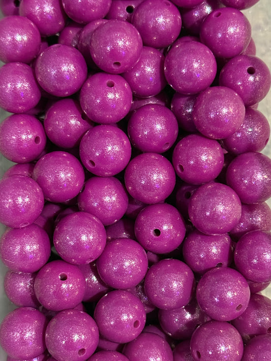 15mm Violet Opal Silicone Beads – Shimmer Finish Beads for DIY Bracelets, Keychains & Beadable Pens