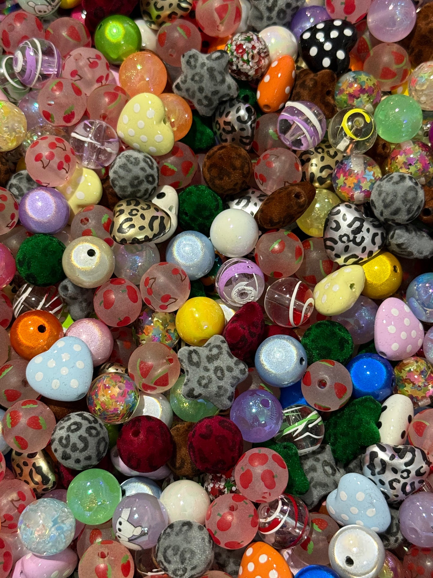 16mm Mixed Acrylic Scoop 35 Count Bead Bag Mixed Color Mixed Pattern