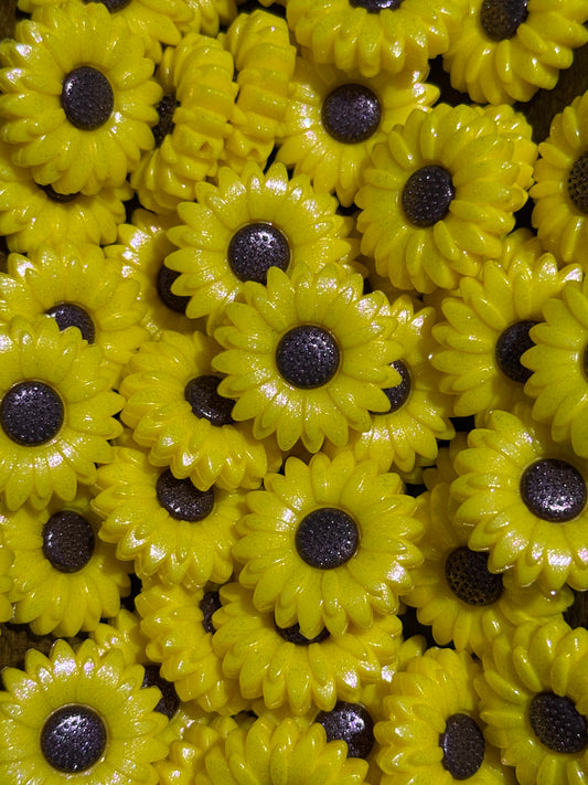 Opal Sunflower Silicone Focal Beads – Shimmer Floral Beads for DIY Jewelry & Crafting