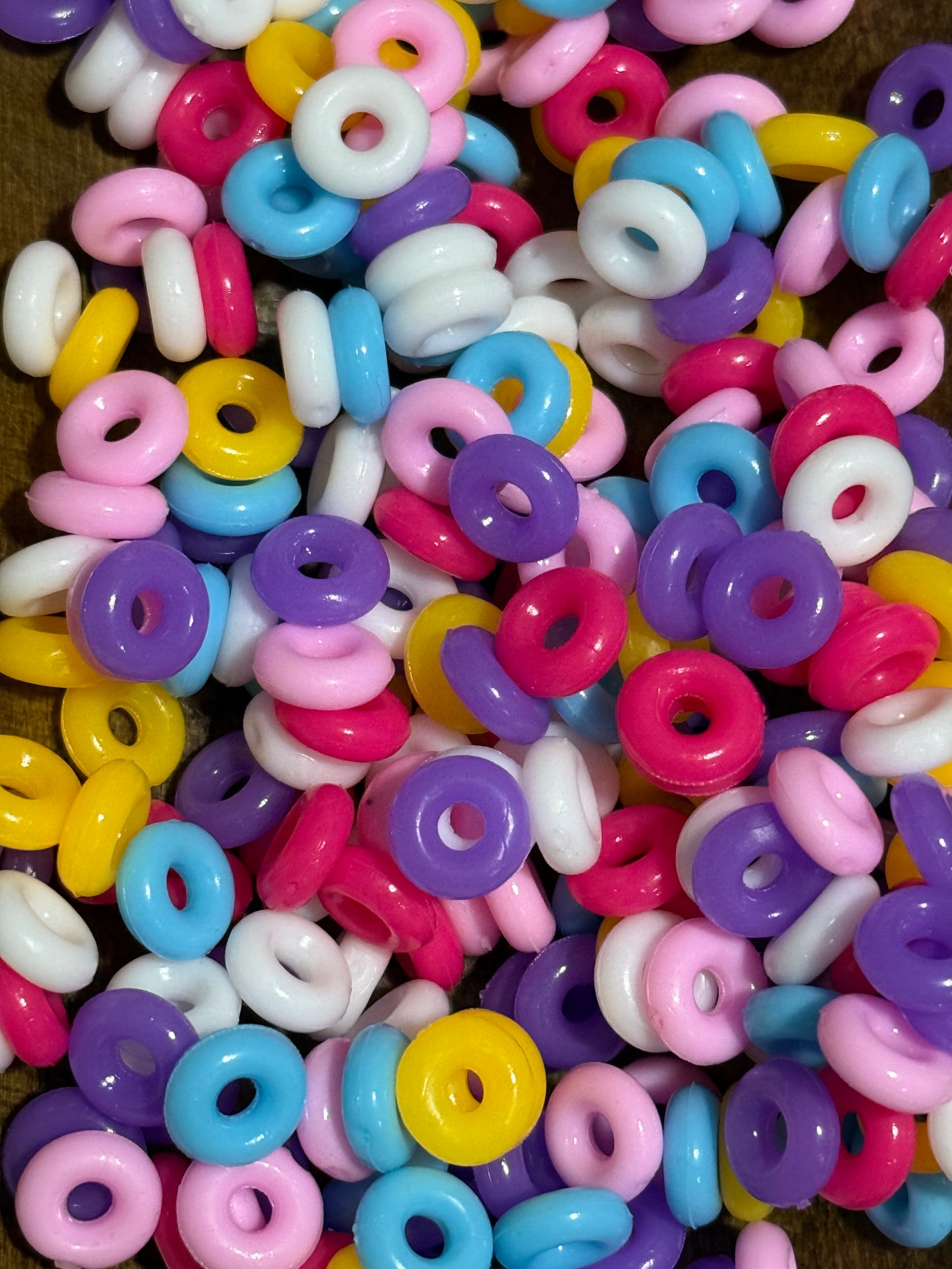 Silicone Ring Spacer Beads – Mixed Colors (50 Count Bag)