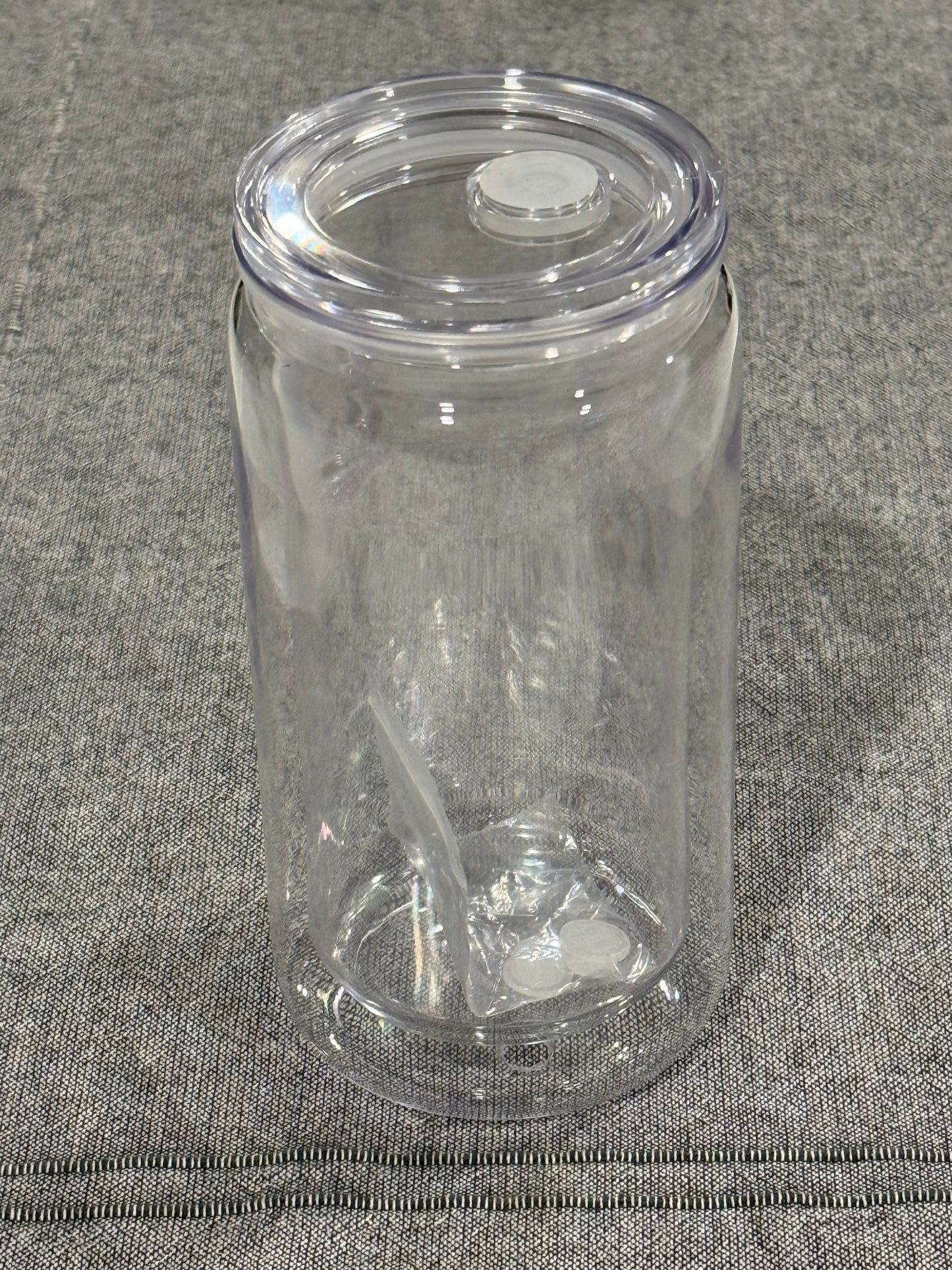 16oz Acrylic Snow Globe Cup | DIY Glitter Tumbler | Double-Wall Clear Cup for Crafts & Gifts