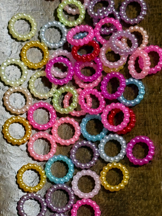 Plastic Wide Mouth Pearl Spacer Rings | 50 Count Bead Spacers