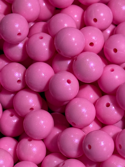 15mm Pink Opal Bead – Glossy Silicone Bead for Crafting, Jewelry & Beadable Projects (Sold Individually)