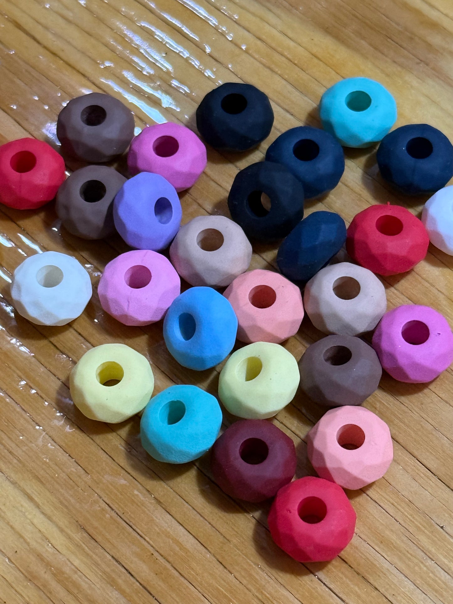 16mm Matte Finish Faceted Wide Mouth Spacer Bead | 15 Count Bag