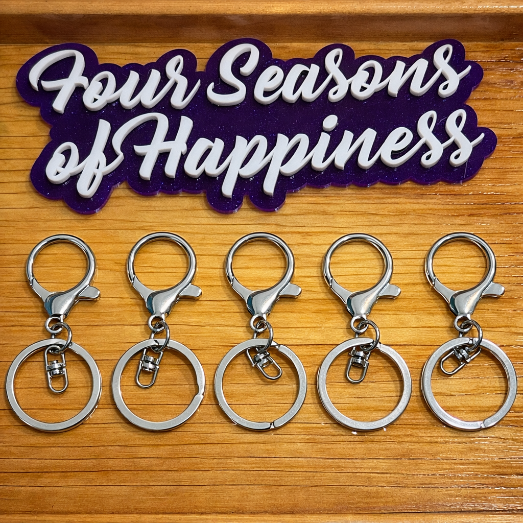 Happiness Starts Here™ Signature Keychain Hardware – Swivel Lobster Clasp & Split Ring for Wristlets & Beaded Keychains (6 Luxury Finishes