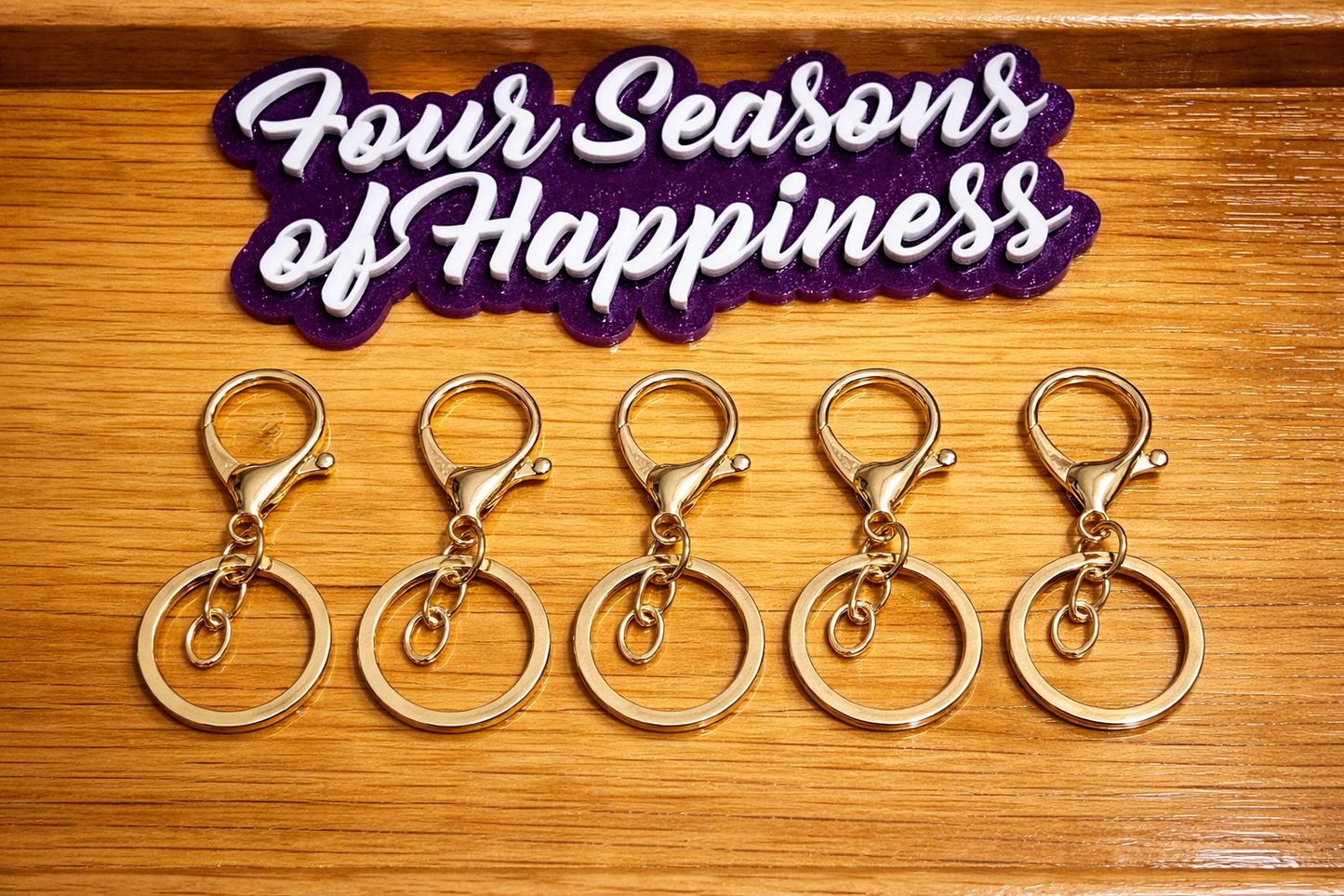Happiness Starts Here™ Signature Keychain Hardware – Swivel Lobster Clasp & Split Ring for Wristlets & Beaded Keychains (6 Luxury Finishes