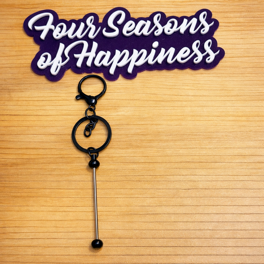 Happiness Foundation™ Beadable Keychain Bar | Blush Bliss, Sterling Shine, Eternal Noir & Prism Radiance Metal Rod for Custom Wristlet Creations