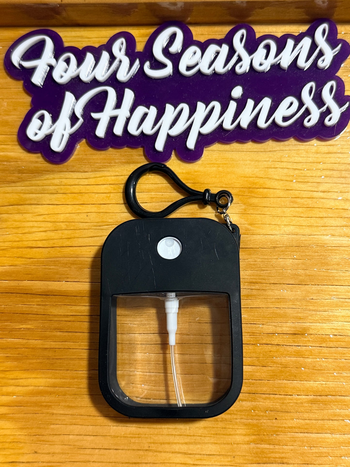 Create Happiness Hand Sanitizer Holder Keychains – Refillable Travel Sanitizer Keychain | Four Seasons of Happiness