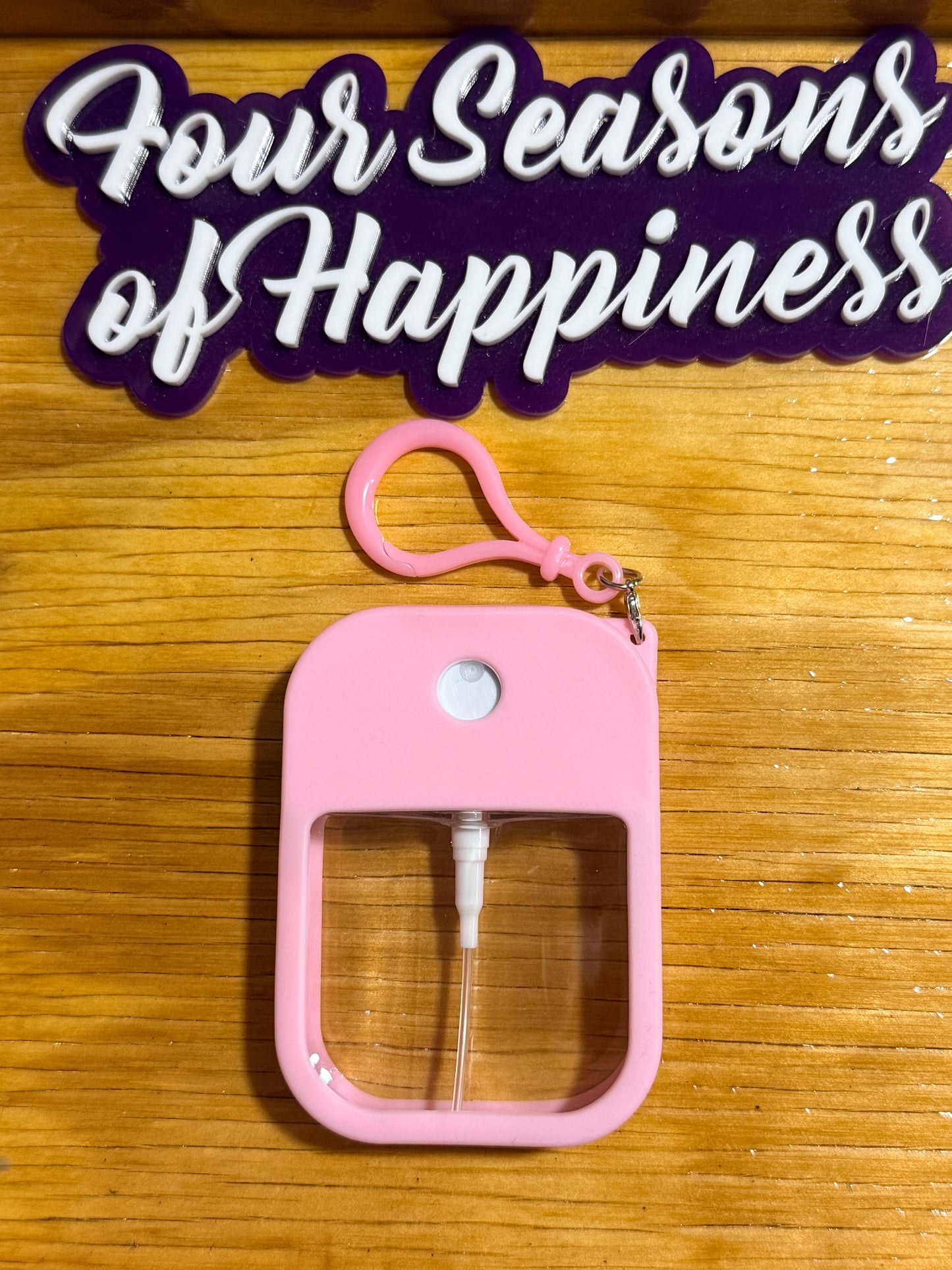 Create Happiness Hand Sanitizer Holder Keychains – Refillable Travel Sanitizer Keychain | Four Seasons of Happiness