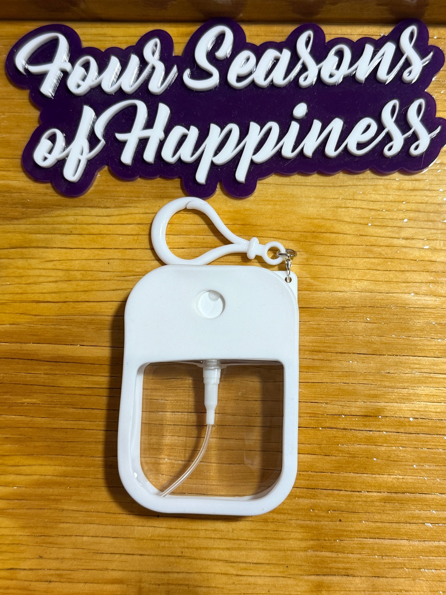 Create Happiness Hand Sanitizer Holder Keychains – Refillable Travel Sanitizer Keychain | Four Seasons of Happiness