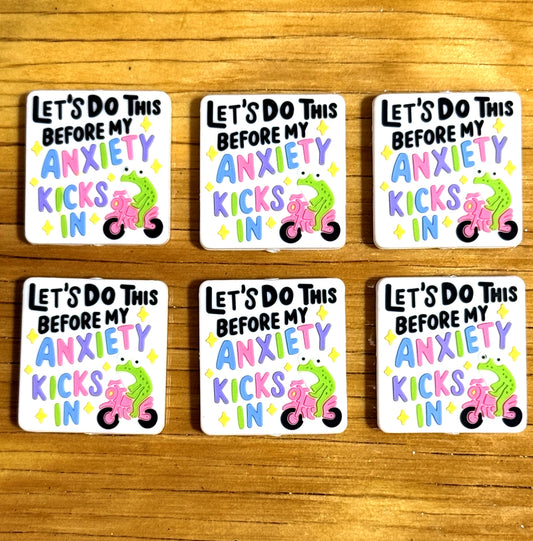 Funny frog silicone focal beads with anxiety quote design – perfect for beadable pens, keychains and DIY crafts