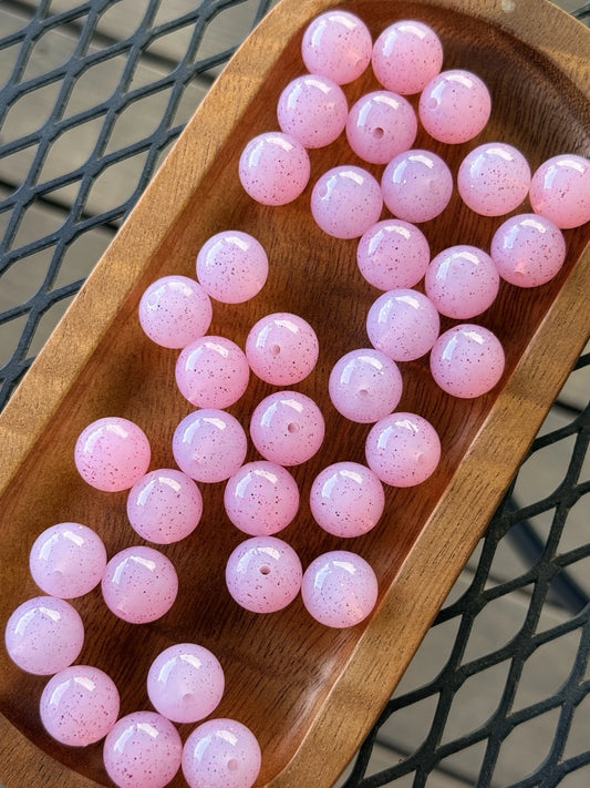 FSOH Blush Radiance Jelly 15mm silicone beads in soft pink shimmer finish for pens, keychains, jewelry, and DIY crafts