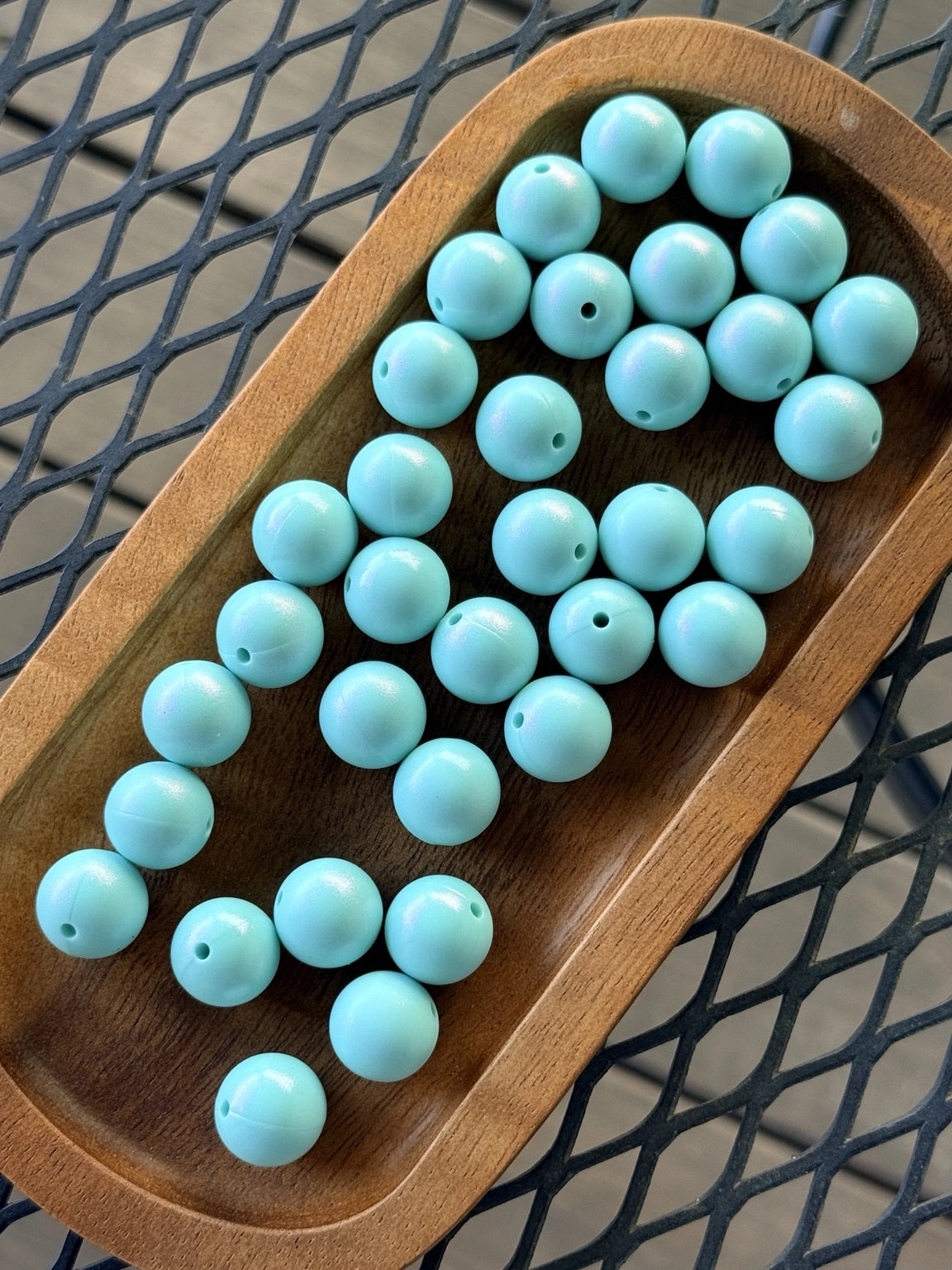 FSOH Caribbean Dream 15mm opal silicone beads in coastal blue for pens, keychains, jewelry, and DIY craft projects